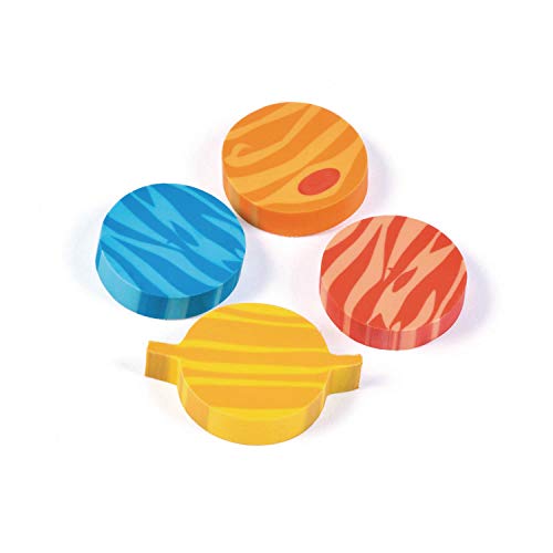 cama24com Weltraum Planeten Radiergummi 12 Stück Mitgebsel Kindergeburtstag Partytüten mit Palandi® Sticker von cama24com
