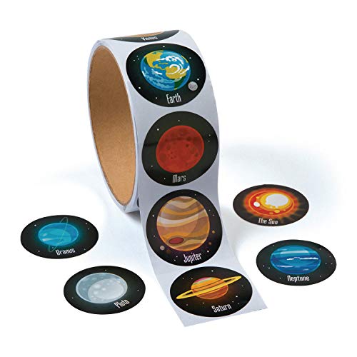cama24com Weltraum Planeten Sticker Aufkleber 100 Stück Mitgebsel Mottoparty Partytüten mit Palandi® Sticker von cama24com