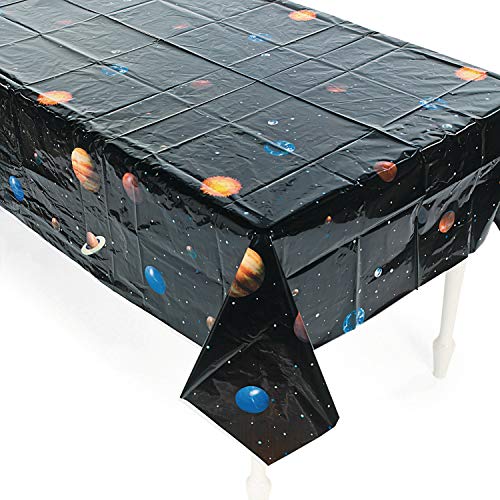 cama24com Weltraum Planeten Tischdecke aus PVC Tischdeko Kindergeburtstag Mottoparty Deko mit Palandi® Sticker von cama24com