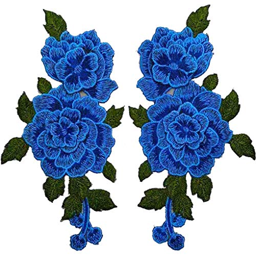 Aufnäher mit Rosenpaste, bestickt, Ornamente, Blumen-Applikation für Kleidung, Abzeichen, Nähstoff, Applikation, Zubehör, 2 Stück Aufnäher mit Rosenpaste, bestickt, Ornamente, Blumen-Applikation für Kleidung, Abzeichen, Nähstoff, Applikation, Zubehör, 2 Stück von canjoyn