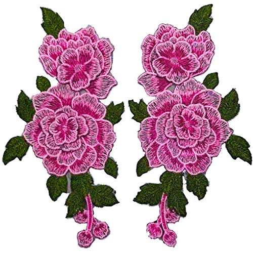 Aufnäher mit Rosenpaste, bestickt, Ornamente, Blumen-Applikation für Kleidung, Abzeichen, Nähstoff, Applikation, Zubehör, 2 Stück Aufnäher mit Rosenpaste, bestickt, Ornamente, Blumen-Applikation für Kleidung, Abzeichen, Nähstoff, Applikation, Zubehör, 2 Stück von canjoyn