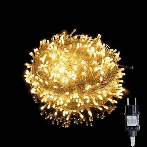 capojas 100/200/300/400er Led Lichterkette Warmweiß Strombetrieben mit Stecker Außen und Innen für Hochzeit Weihnachten Party weihnachtsdeko (Warmweiß, 200LED 20M Lang+5M Zuleitung) von capojas