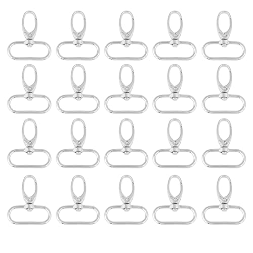 20pcs Metall D Ring Schwenkverschlüsse, 32 mm Zinklegungsbeutelverschlüsse drehende Triggerclips Schlüsselbundschlüsselringhaken zum Erstellen von Snaps -Registern, Geldbörse von cardyven