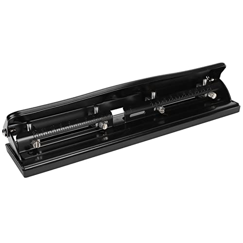 4-Loch-Einstellbarer Punch, Hochleistungshandbuch Papierstanzmaschine Universal 999d Hole Puncher für Bürohaus, bis zu 10 Blätter, 7 mm Löcher mit Nicht-Slip-Basis-Skala-Handbuch von cardyven
