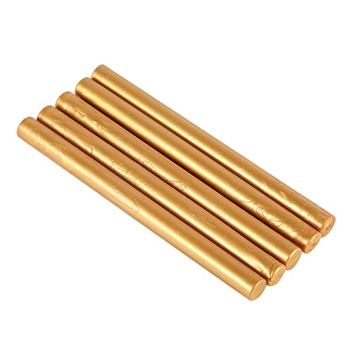5pcs Versiegelungswachsstöcke, Nicht -Stick -Wachs -Seal Duft -Klebstoff -Werkzeug für Stempeldichtungen Einladungen Buchstaben basteln Vintage Hochzeit DIY Kalligraphie (Gold) von cardyven