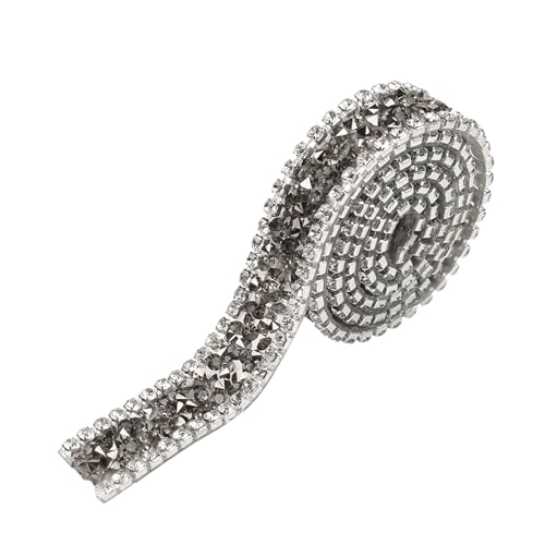Diamond Sparkling Rhinestone Mesh Ribbon, 15mm Diamond Mesh Wrap Roll Sparkle Crystal Rhinestone Ribbon Decoration Party Supplies (Mineral grey) von cardyven