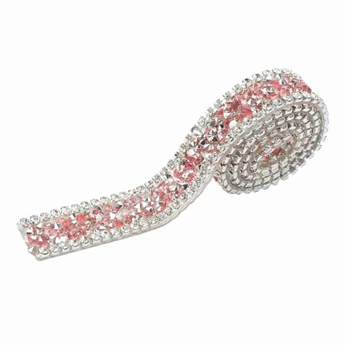 Diamond Sparkling Rhinestone Mesh Ribbon, 15mm Diamond Mesh Wrap Roll Sparkle Crystal Rhinestone Ribbon Decoration Party Supplies (Pretty pink) von cardyven