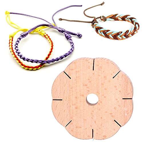 Hölzerne Flechtenscheibe für Armbandherstellung, DIY Blütenförmige Handwerkswerkzeug tragbares Webstuhlkit für Schmuck, Haarperlen -Makramé -Anfänger Erwachsene von cardyven