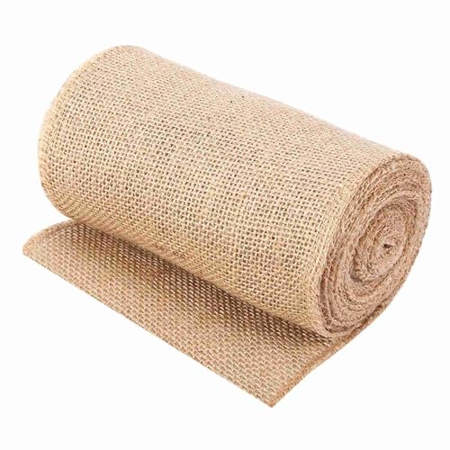 Jute -Sackleinen Stoffband, Stofffahrzeugband, Osterdekor Tisch Runner Lose Gewebe -Sackleinen für Hochzeitsdekoration, Festivalfestdekoration, 30x200 cm (15 cm*5m) von cardyven