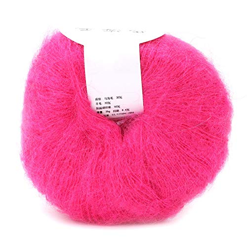 Wollgarn, gemischtes Material Populär Wollwolle weiche Häkelgarn Pasmus Strick Angora Lange Wolle heiß für DIY -Häkelstricken (13 Pfirsichpulver) von cardyven