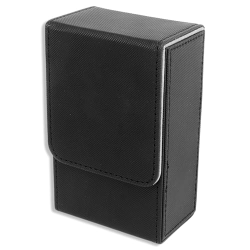cardyven Tragbare Tarot -Kartenbox, PU Leder -Tarot -Kartenhalter kann mehr als 95 Karten, Sonnen- und Mondmuster -Design für die meisten Standardgröße Tarotkarten halten, geeignet für (Black) von cardyven