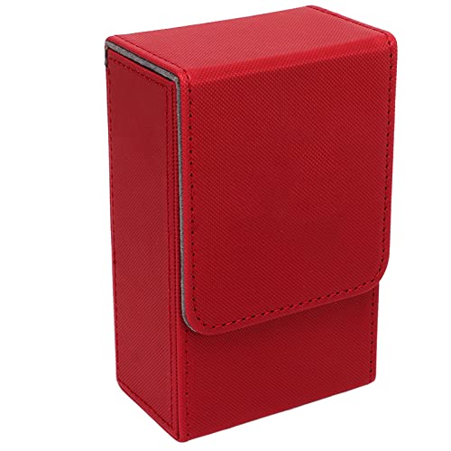 cardyven Tragbare Tarot -Kartenbox, PU Leder -Tarot -Kartenhalter kann mehr als 95 Karten, Sonnen- und Mondmuster -Design für die meisten Standardgröße Tarotkarten halten, geeignet für (Red 70T) von cardyven