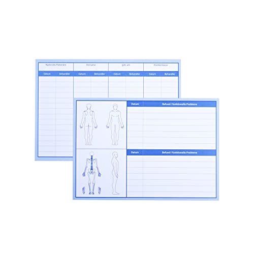 Einlegekarten für Patienten Karteikarten - Befunddokumentation I Patienteneinlegekarten zur Dokumentation I DIN A5 quer 21 x 15 cm groß, 190g/m² I 100 Stück von care & harmony