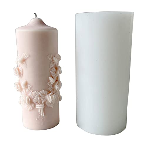 3D-Blumen-Zylinder-Silikonform, flexible Wachsseifenherstellung, Säule für Schokolade, harte Süßigkeiten, Desserts 3D-Blumen-Zylinder-Silikonform, flexible Wachsseifenherstellung, Säule für Schokolade, harte Süßigkeiten, Desserts von carotoe