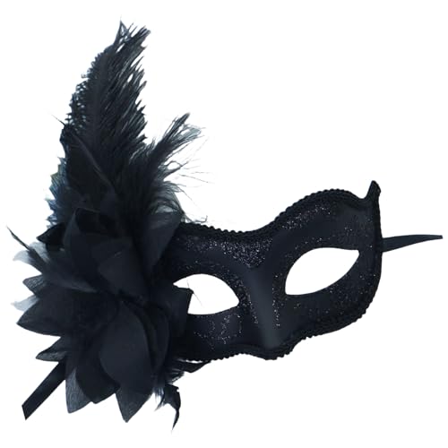 Gefiederte Blumenmaskerade, Halloween-Party, Auge mit Blume, Dekoration für Damen, Halloween-Kostüm-Zubehör Gefiederte Blumenmaskerade, Halloween-Party, Auge mit Blume, Dekoration für Damen, Halloween-Kostüm-Zubehör von carotoe
