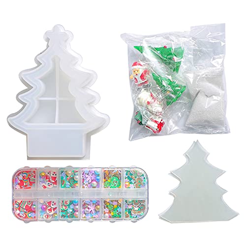 Silikonform mit 3D-Kristall-Lampe, Weihnachtsbaumschmuck, geeignet für Epoxidharz, Schmuckherstellung, Heimdekoration von carotoe