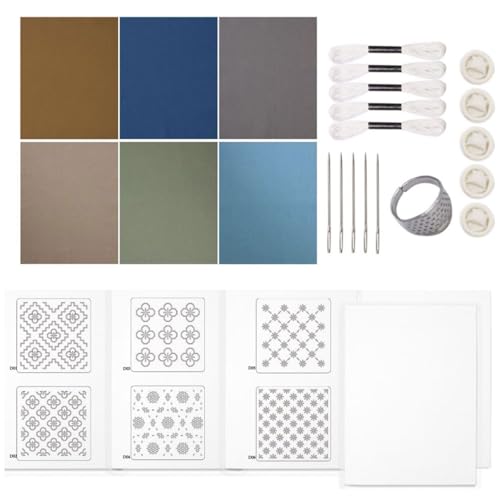Stickgarn aus Stoff, Stickgarn, Nadelstickmuster, Transferpapier-Set für Bastelprojekte, Kleidung, Nähen, Stabilisatoren für Handarbeit Stickgarn aus Stoff, Stickgarn, Nadelstickmuster, Transferpapier-Set für Bastelprojekte, Kleidung, Nähen, Stabilisatoren für Handarbeit von carotoe