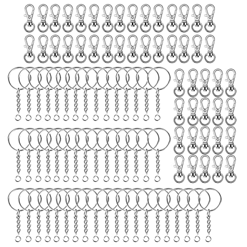 carotoe 100 x Karabinerhaken für Schlüsselanhänger mit Kette und für Schlüsselanhänger und Schmuckherstellung, Anhängerdekoration carotoe 100 x Karabinerhaken für Schlüsselanhänger mit Kette und für Schlüsselanhänger und Schmuckherstellung, Anhängerdekoration von carotoe