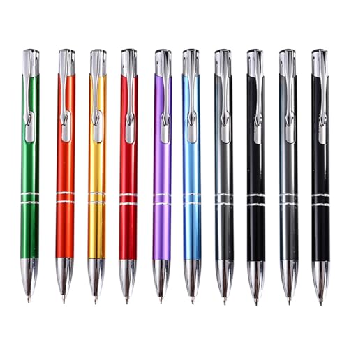 carotoe Metall-Kugelschreiber mit Stifthalter, einziehbarer Kugelschreiber, Business-Signierstift, glatt zu schreiben, für Büro, 10 Stück von carotoe