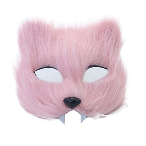 carotoe Tier-Kostüm mit Zähnen, Fellkatzen, halbes Gesicht, für Erwachsene, Maskerade, Halloween, Party, Cosplay von carotoe
