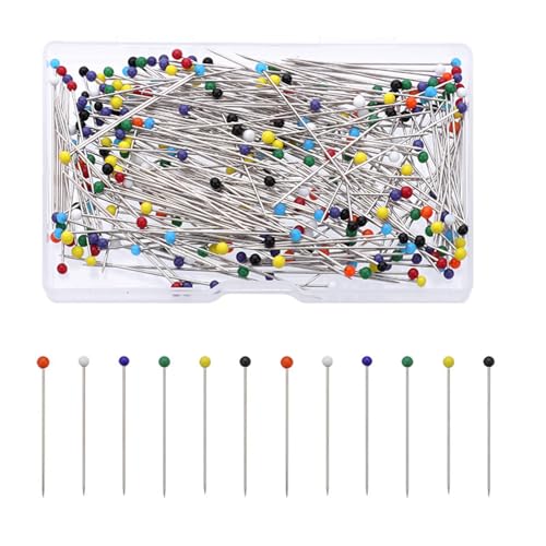 carotoe Weiße bunte Nähnadel, Quilt-Positionierungsnadel, gerade, Quiltnadel für Schneider, Stoff, Nähen, Kleidung von carotoe
