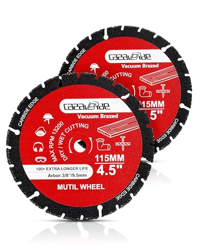 11,4 cm großes, vakuumgelötetes Hartmetall-Rad mit 0,95 cm Dorn für Holzplatten, Gipskartonplatten, Fiberglasplatten, Kunststoffe von casaverde