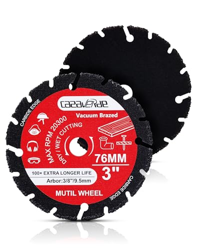 Casaverde 76 mm gelötete Wolframkarbid-Klingen, Trennscheibe mit 0,95 cm Dorn für Holz, Holz mit Nägeln, Laminat, Kunststoff, Gips von casaverde
