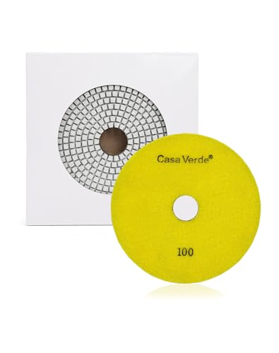 Casaverde Diamant-Polierpads, Körnung 100, 17,8 cm, Granit-Diamant-Pads für Beton, Terrazzo, Travertin, Marmor, Bodenkanten, Politur von casaverde