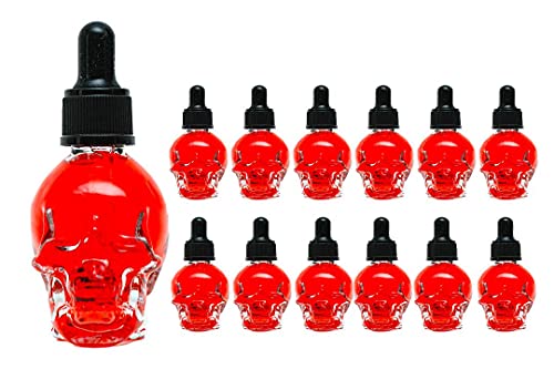 casavetro 30 ml Totenkopf Pipettenflasche/Flasche mit dosierer/Glas Pipette für ätherische Öle, Duftöl, cbd öl, diffuser(12 x 30 ml) von casavetro