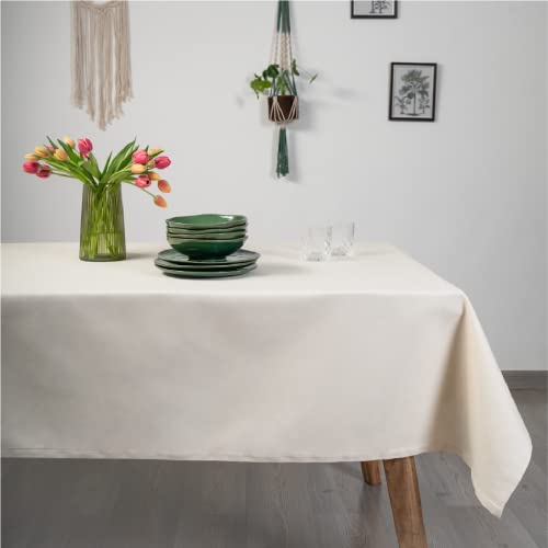 casaviva® Fleckabweisende Tischdecke aus recyceltem Baumwoll-Mischgewebe, elegant und modern, für Innen- und Außenbereich, Geschenkbox von casaviva