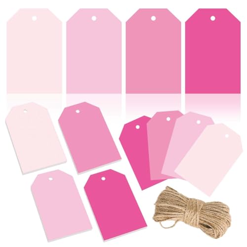 casstaly 120 Stück Terrakotta-Geschenkanhänger, 4 Einfarbige Farbverlaufs-Hängeetiketten mit Seil, Leere Papieranhänger, Rosa casstaly 120 Stück Terrakotta-Geschenkanhänger, 4 Einfarbige Farbverlaufs-Hängeetiketten mit Seil, Leere Papieranhänger, Rosa von casstaly