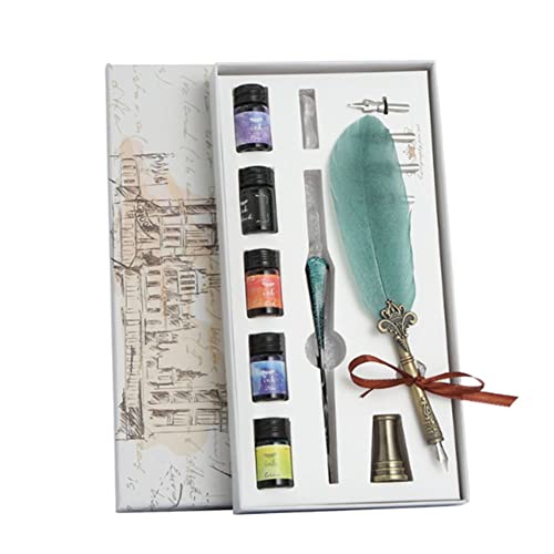 casstaly 13-Teiliges Antikes Federfeder-Tauchfederhalter-Set, Füllfederhalter, Federstift-Set, Schreibtintenset, Briefpapier, Geschenkbox mit, Hochzeitsgeschenk, Federstift casstaly 13-Teiliges Antikes Federfeder-Tauchfederhalter-Set, Füllfederhalter, Federstift-Set, Schreibtintenset, Briefpapier, Geschenkbox mit, Hochzeitsgeschenk, Federstift von casstaly