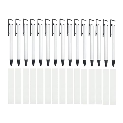 casstaly 15 Stück Sublimationsstifte mit Schrumpffolie, Handyständer, Kugelschreiber, Wärmeschrumpfbare Folien, Sublimationsstifte für Sublimation, Wärmeübertragungsstift von casstaly