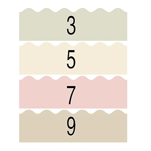 casstaly 4 Rollen Gewellter Papier-Kreidetafel-Randaufkleber, Klassenzimmer-Pinnwand-Dekore, Pinnwand-, Zarter Randbesatz B von casstaly