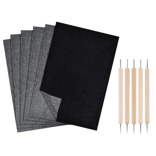 casstaly Carbon-Transferpapier Schwarz Carbon-Transferpapier Hochwertiges Carbon-Transferpapier 11,5 X 8,3 A4 Pauspapier Carbon-Graphitpapier mit Prägestift Schwarz von casstaly