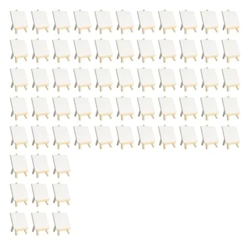 casstaly Mini-Leinwände mit Staffelei-Sets, 64 Stück, Kleine Malleinwand mit Mini-Staffelei, 4 X 4, Kunstleinwand-Malset von casstaly