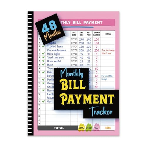 casstaly Monatlicher Rechnungszahlungs-Tracker, 48 Monate Ausgaben und Rechnungs-Tracker mit Kalender & Schuldenauszahlungsplaner casstaly Monatlicher Rechnungszahlungs-Tracker, 48 Monate Ausgaben und Rechnungs-Tracker mit Kalender & Schuldenauszahlungsplaner von casstaly
