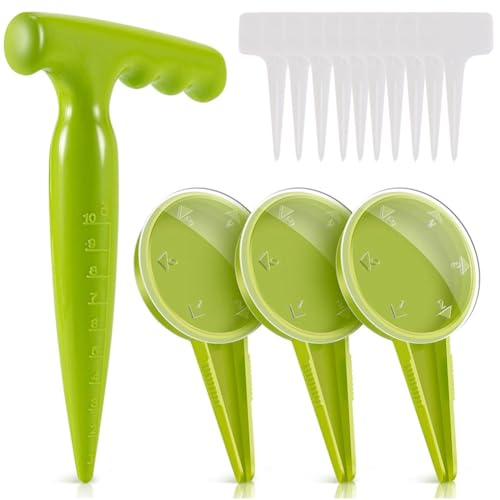 casstaly Saatgutspender, Pflanzgefäß-Werkzeug-Set, verstellbar, für den Garten, Sämaschine mit 5 Einstellungen, Pflanzenetiketten, Markierungen casstaly Saatgutspender, Pflanzgefäß-Werkzeug-Set, verstellbar, für den Garten, Sämaschine mit 5 Einstellungen, Pflanzenetiketten, Markierungen von casstaly