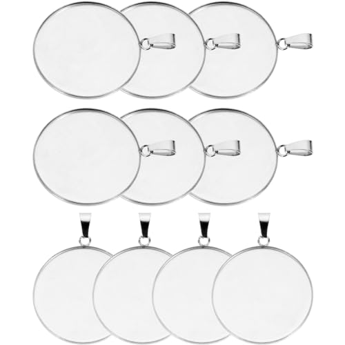 20 runde Schmuckablagen, Edelstahl-Anhängerhalter für DIY-Halsketten (30 mm) von catgol