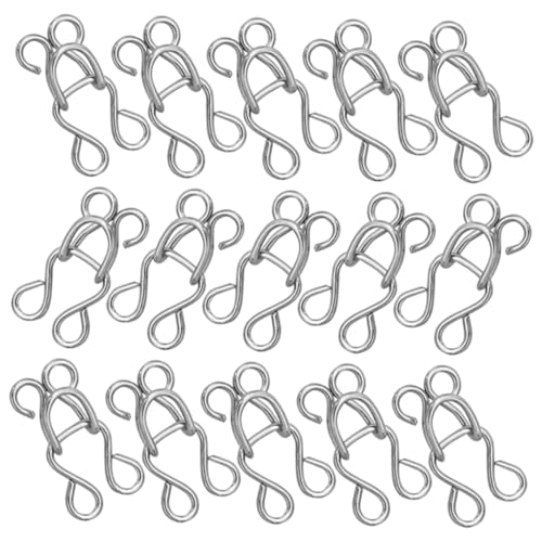 Metall-Haken- und Ösenverschlüsse zum Nähen, 2,1 cm, silberfarbene Verschlüsse für Mäntel, Pullover, BHs, Röcke von catgol
