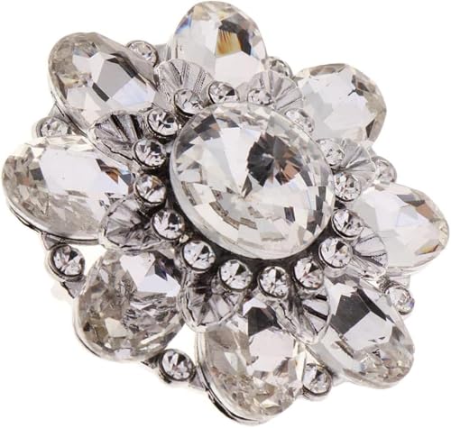 Strass-Schaftknöpfe zum Basteln, Nähen, Weiß, 4,6 cm, Legierung, Verzierung von catgol