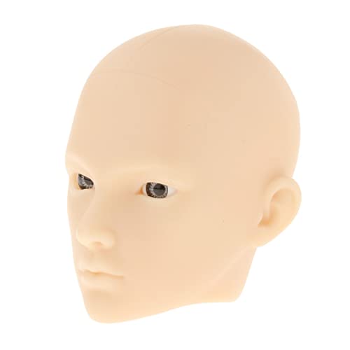 catgol 1:6 Puppenkopf mit grauen Augen, Puppenkopf zum Selbermachen, weiße Haut, weiß, 9,5 cm von catgol