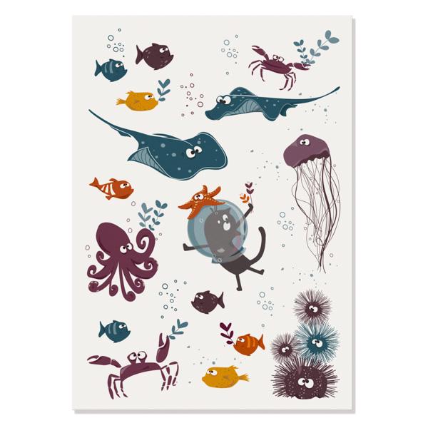 Farbige Tattoos - Friedegundes Unterwasserabenteuer Farbige Tattoos - Friedegundes Unterwasserabenteuer von catsonappletrees
