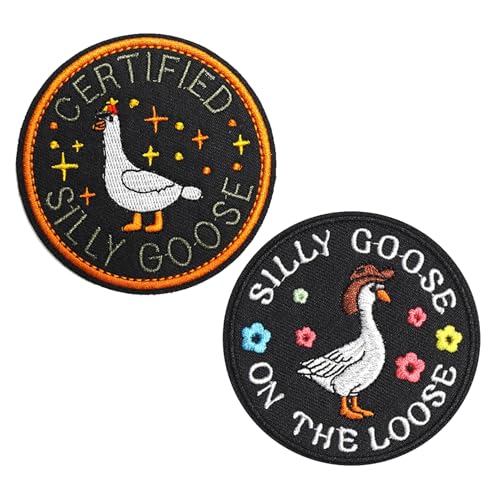 funny silly goose iron on lustige klettpatches,deutschland militär,Entenbissmesser-Aufnäher für Rucksäcke,Jacken, Jeans(2 Stück) von cbsbsh