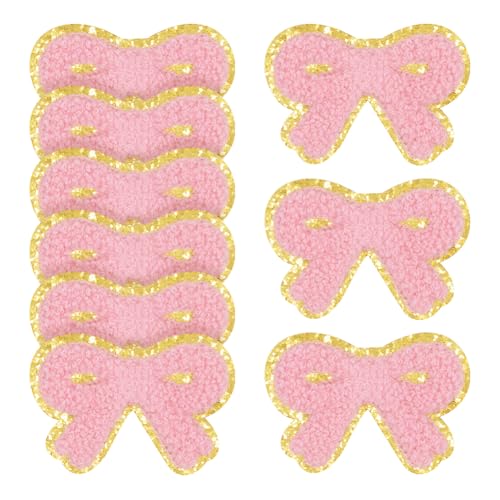9 Stück niedliche rosa Schleifen-Aufnäher, selbstklebende Schleifen-Applikationen, zum Aufkleben auf bestickte Flicken, Basteln, dekorative Applikationen, DIY, Kleidung, Reparaturflicken für Hüte 9 Stück niedliche rosa Schleifen-Aufnäher, selbstklebende Schleifen-Applikationen, zum Aufkleben auf bestickte Flicken, Basteln, dekorative Applikationen, DIY, Kleidung, Reparaturflicken für Hüte von ccHuDE