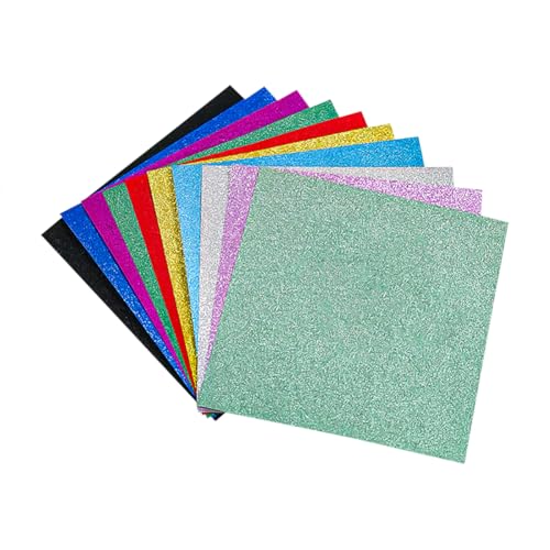 Glitzer-Papier, glitzernd, 15 x 15 cm, 10 Farben, glitzerndes Papier, glänzendes Scrapbook-Papier, große Scrapbooking-Kartons, Geschenkverpackungen, Kartons für Kartenherstellung, 40 Blatt Glitzer-Papier, glitzernd, 15 x 15 cm, 10 Farben, glitzerndes Papier, glänzendes Scrapbook-Papier, große Scrapbooking-Kartons, Geschenkverpackungen, Kartons für Kartenherstellung, 40 Blatt von ccHuDE