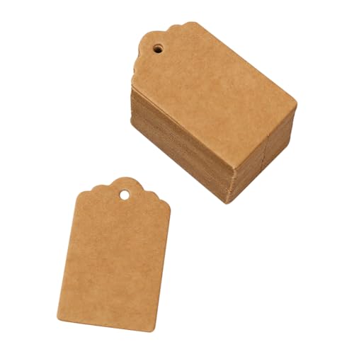 Mini-Preisschilder aus Kraftpapier, 3,2 x 5 cm, beschreibbar, für Kleidung, kleine Schmuck-Preisschilder, Braun, 1000 Stück von ccHuDE