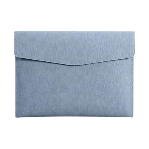 PU Leder A4 Umschlag Ordner Tragbare Dokumententasche Reise Datei Organizer Halter Dokumententasche Dokumententasche Hüllen mit Druckknopf für Büro Blau PU Leder A4 Umschlag Ordner Tragbare Dokumententasche Reise Datei Organizer Halter Dokumententasche Dokumententasche Hüllen mit Druckknopf für Büro Blau von ccHuDE