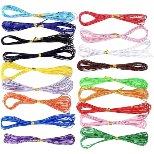 ccHuDE 10 Stück 0,8 mm 10 m elastische Schnüre Stretch-Perlenschnüre dehnbare Fadenschnüre bunte Armbandschnüre Schmuckherstellung Halskettenschnüre von ccHuDE