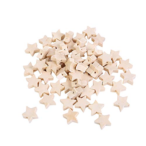 ccHuDE 100 Stück Sternform Naturholzperlen Unlackierte Holzperlen Abstandshalter Perlen mit Loch für Handwerk Schmuckherstellung ccHuDE 100 Stück Sternform Naturholzperlen Unlackierte Holzperlen Abstandshalter Perlen mit Loch für Handwerk Schmuckherstellung von ccHuDE